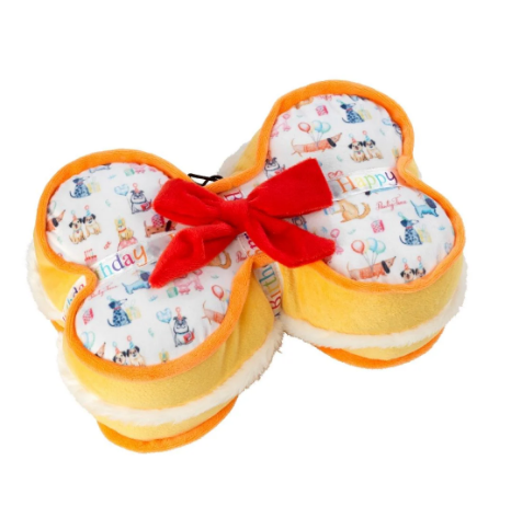 Plush Birthday Cake Present Dog Toy