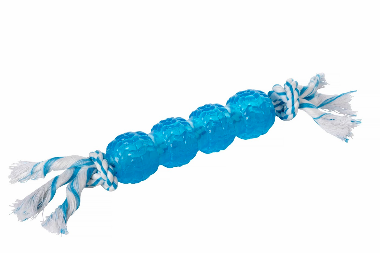 Blue Rubber & Rope Dog Toy