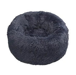 Calming Faux Fur Donut Dog Bed - Navy