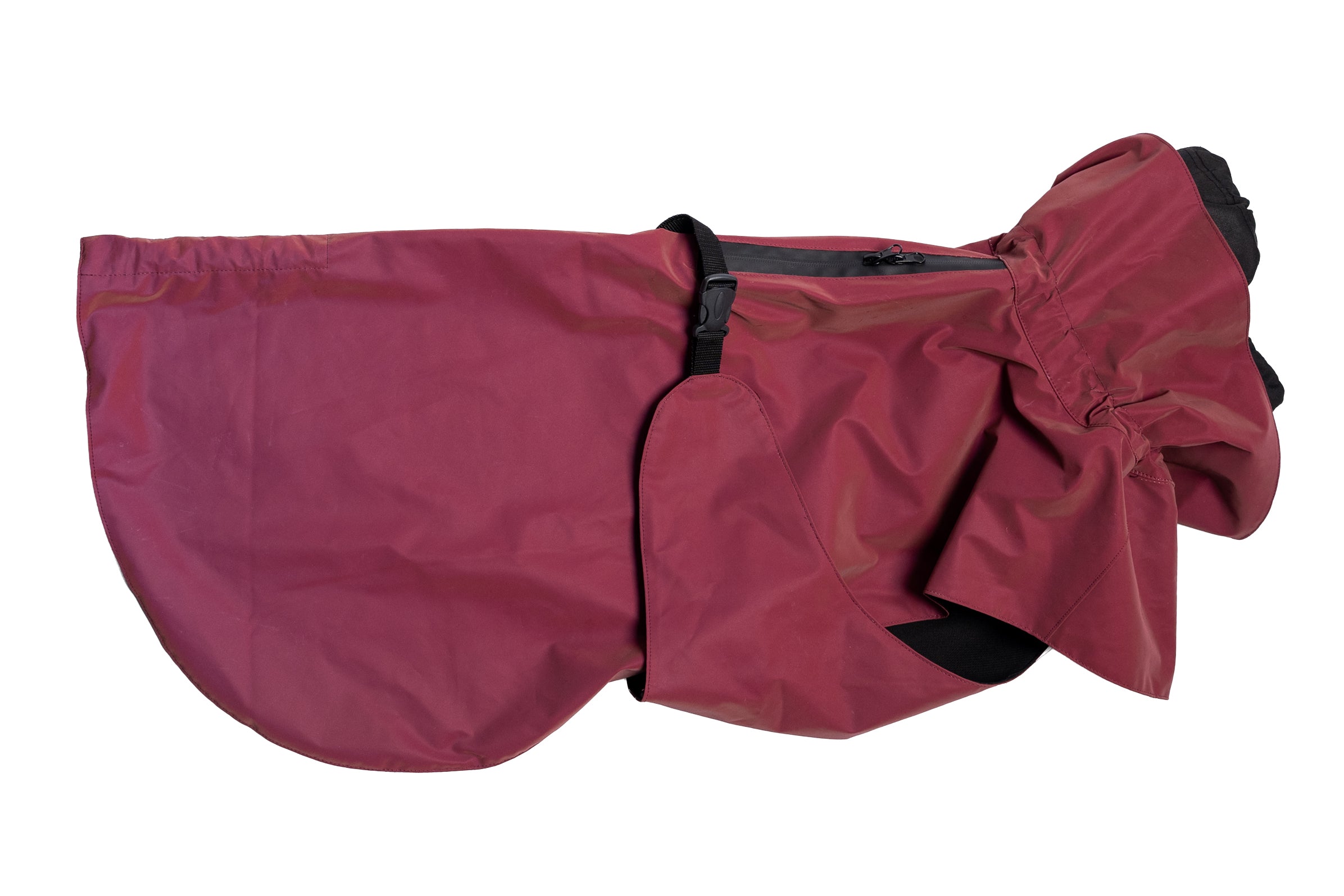 Waterproof Rainbow Reflective Raincoat for Dogs - Burgundy - NEW!!
