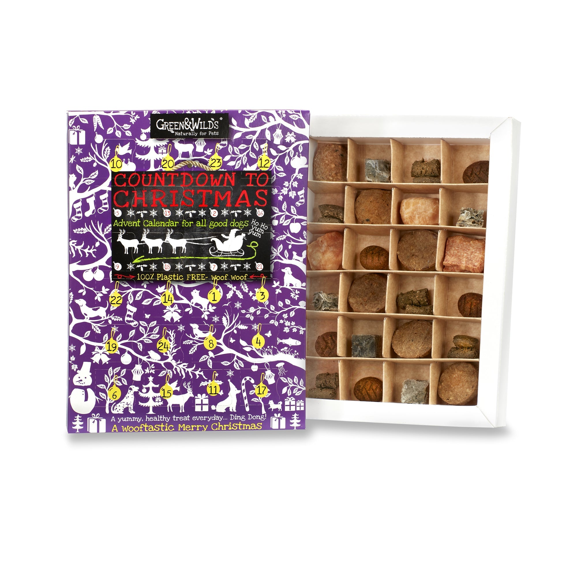 Christmas Advent Calendar for Dogs with Natural Treats - Pawdaw of London