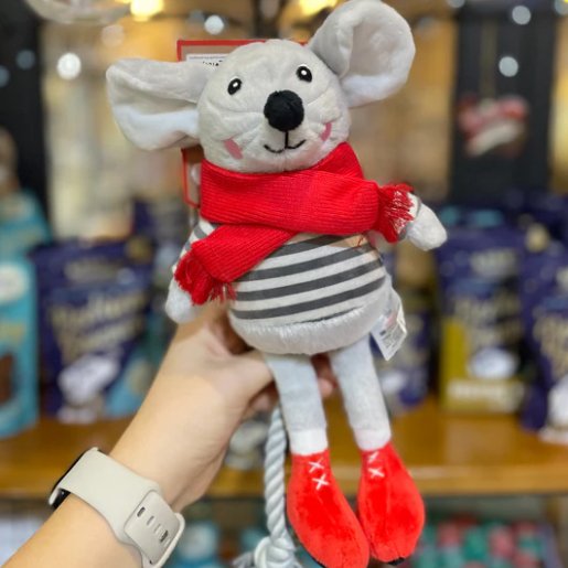 Christmas Merry Mouse Rope Dog Toy - Pawdaw of London