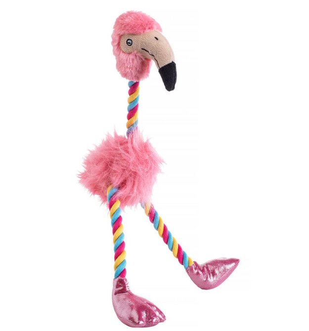 Rainbow Flamingo Rope Dog Toy - Pawdaw of London